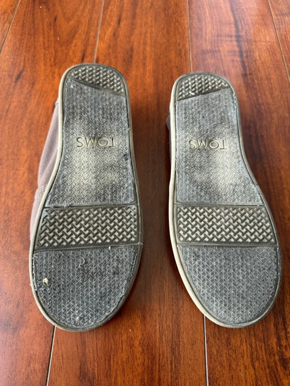 Toms Brown Canvas Slip-On Kids Shoes Size 4